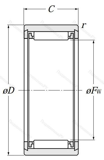 Игольчатый подшипник NK 12/12