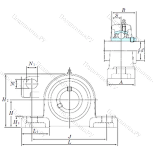Подшипниковый узел шариковый радиальный UCP 313SC