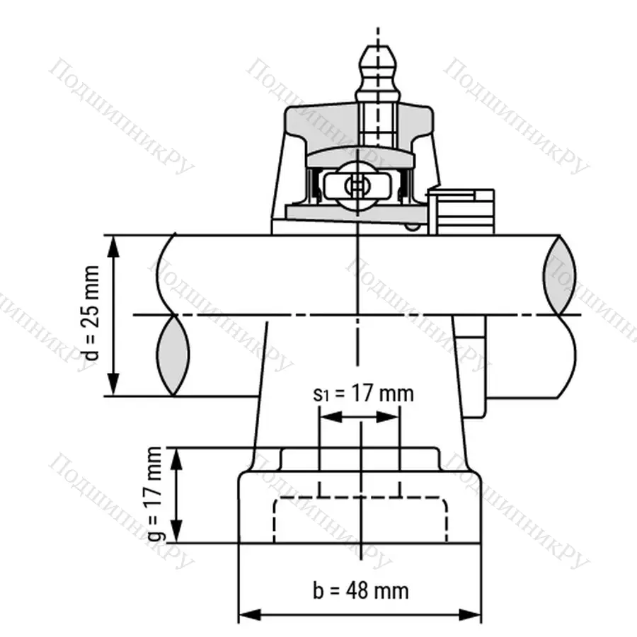 Подшипниковый узел UKP 206+H 2306 - Вал: 25 мм