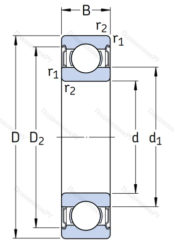Высокотемпературный подшипник 6201 2Z/C 3 LHT 23 от производителя  SKF