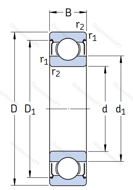 Однорядный шариковый подшипник W 638/3 - 2Z