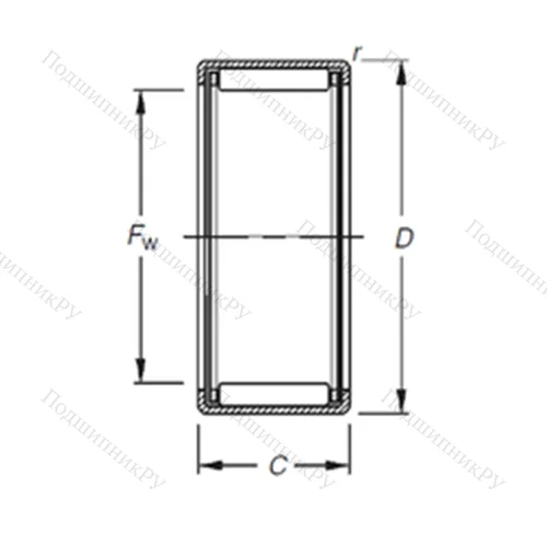Подшипник игольчатый радиальный HK 1612