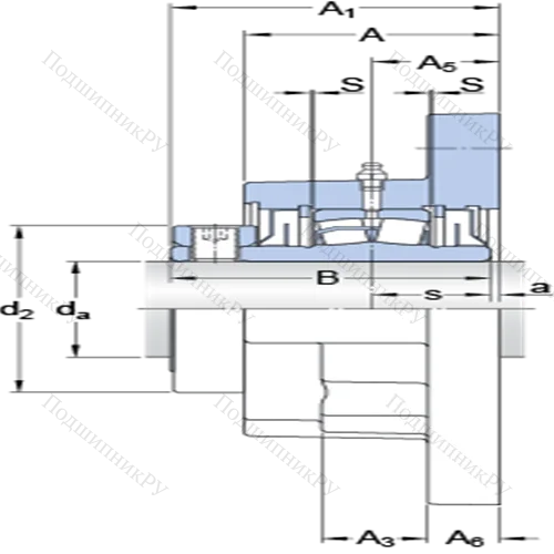 Фланцевые роликоподшипниковые узлы (стопорное кольцо, для дюймовых валов)