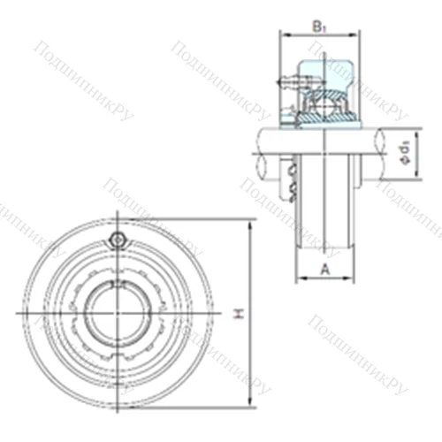 Подшипниковый узел шариковый радиальный UKC 313+H 2313