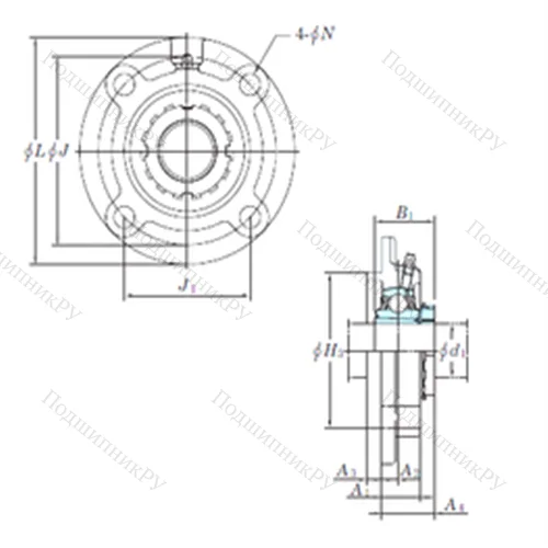 Подшипниковый узел шариковый радиальный UKFC 216