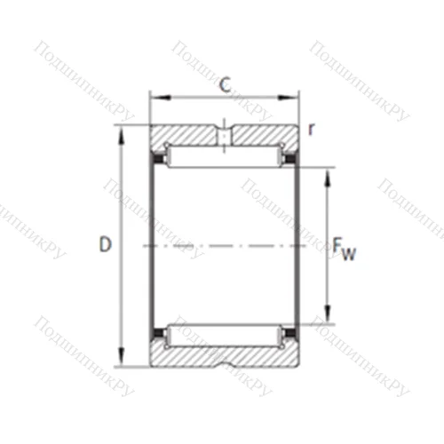 Подшипник игольчатый радиальный NK 68/25-XL