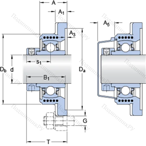 Фланцевые подшипниковые узлы типа Y (корпус типа Y-TECH, квадратный фланец, крепление стопорными винтами) FYK 30 WD