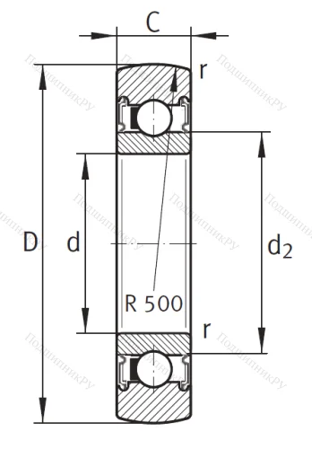 Подшипник LR 206 2RSR от производителя  INA