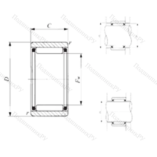 Подшипник игольчатый радиальный RNAF 162812