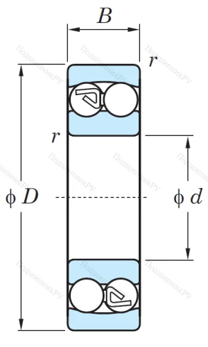 Двухрядный шариковый подшипник 2311 от производителя  KOYO