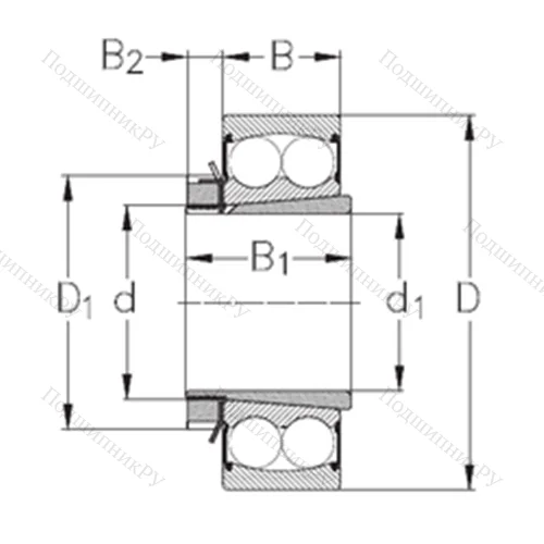 Подшипник шариковый радиальный самоцентрирующийся 2206-K-2RS+H 306