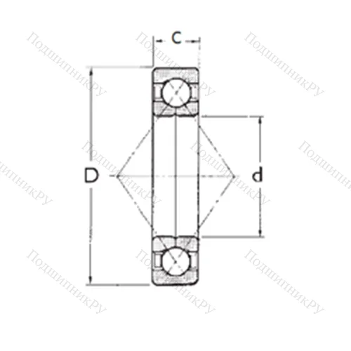Подшипник шариковый радиально-упорный с четырёхточечным QJ 219