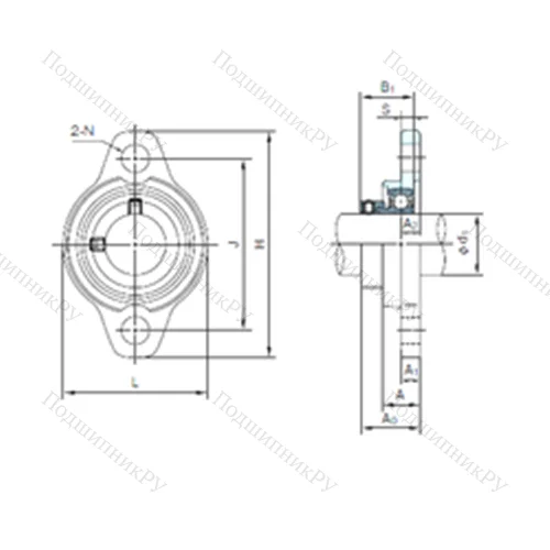 Подшипниковый узел шариковый радиальный MUFL 005