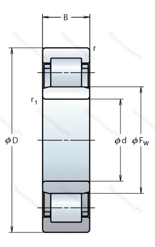 Роликовый цилиндрический подшипник NU 2215 W от производителя  NSK