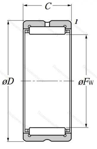Игольчатый подшипник NK 24/16 R от производителя  NTN