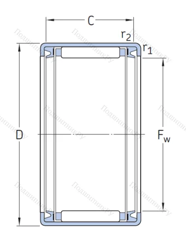 Игольчатый подшипник HK 2530 2RS от производителя  SKF