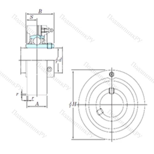 Подшипниковый узел шариковый радиальный UCCX 08-24