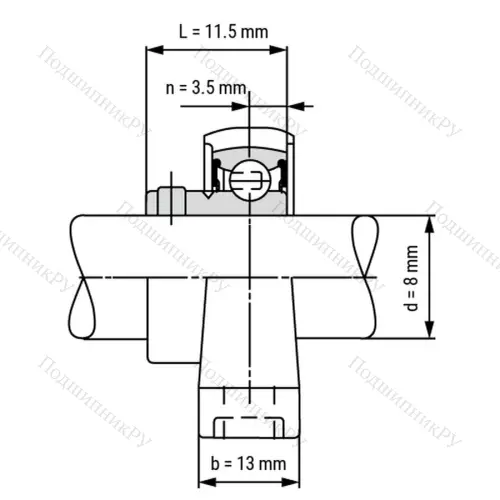 Подшипниковый узел KP 08-ST - Вал: 8 мм от производителя  LPZ