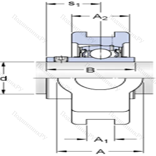 Натяжные подшипниковые узлы типа Y (литой корпус, крепление стопорными винтами) TUJ 60 TF