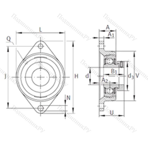 Подшипниковый узел шариковый радиальный PCJT 7/8