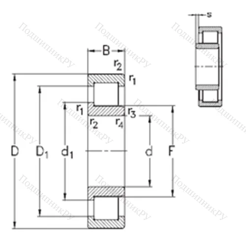 Подшипник роликовый радиальный NJ 220-E-MA 6