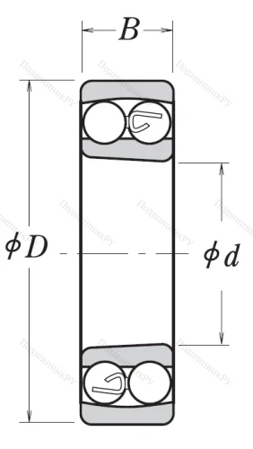 Двухрядный шариковый подшипник 1206 KTNG