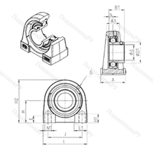 Подшипниковый узел шариковый радиальный