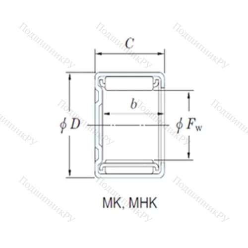Подшипник игольчатый радиальный MK 1881
