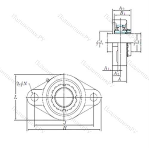 Подшипниковый узел шариковый радиальный UKFL 211