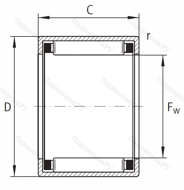 Игольчатый подшипник HK 6012