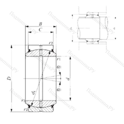 Подшипник скольжения сферический GE 110ES-2RS