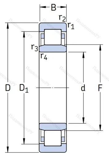Роликовый цилиндрический подшипник NU 317 ECJ/C 3 от производителя  SKF