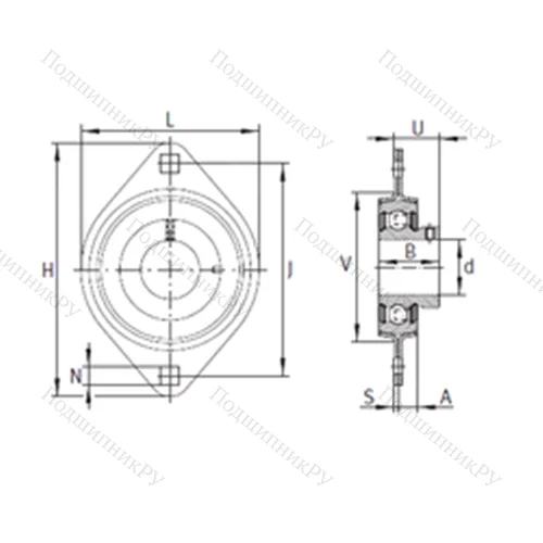 Подшипниковый узел шариковый радиальный