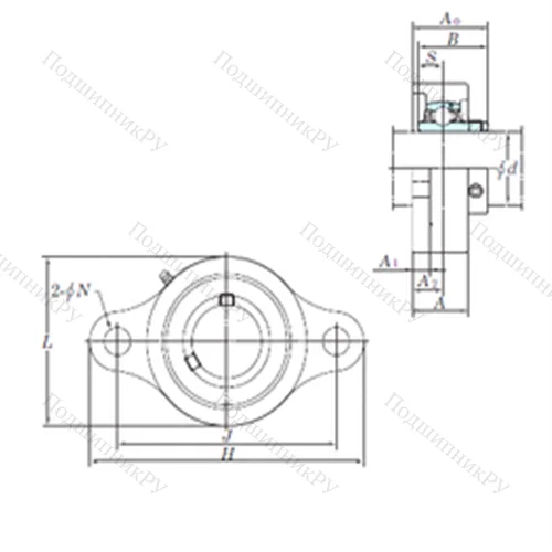 Подшипниковый узел шариковый радиальный UCSFL 205H 1S 6