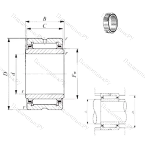 Подшипник игольчатый радиальный TRI 254425