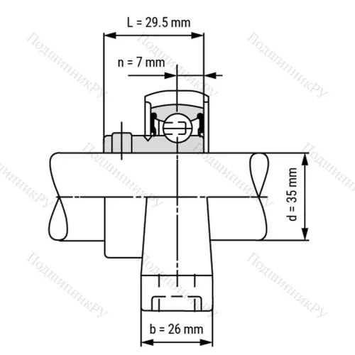 Подшипниковый узел KP 007-ST - Вал: 35 мм от производителя  LPZ