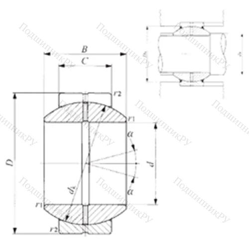 Подшипник скольжения сферический GE 30GS