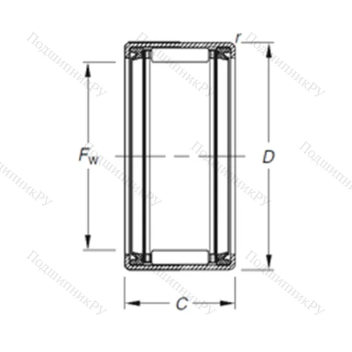 Подшипник игольчатый радиальный HK 3516.2RS