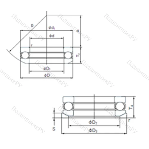 Подшипник шариковый упорный 53338U