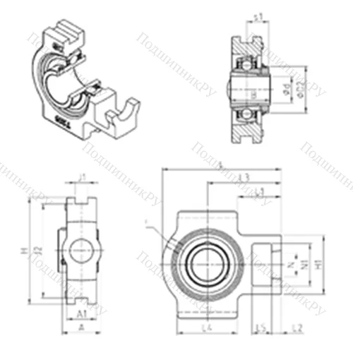 Подшипниковый узел шариковый радиальный UKT 210H