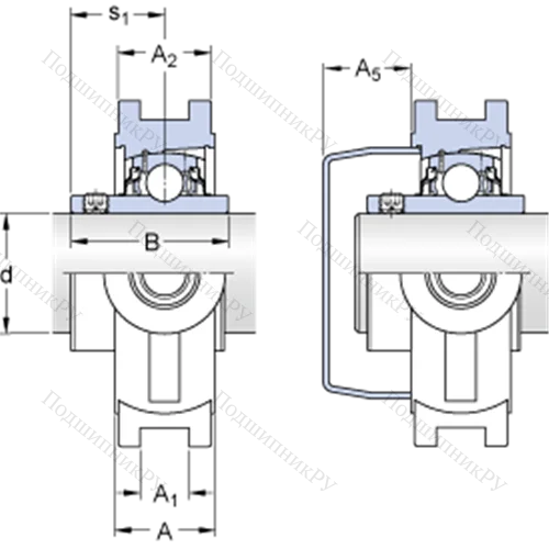 Натяжные подшипниковые узлы типа Y (литой корпус, крепление стопорными винтами) TUWK 15/16 LTA