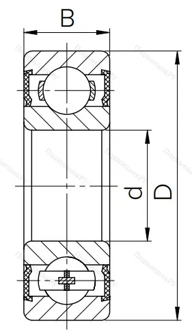 Миниатюрный шариковый подшипник 180018 (608 2RS) 6GKUIXQJQH