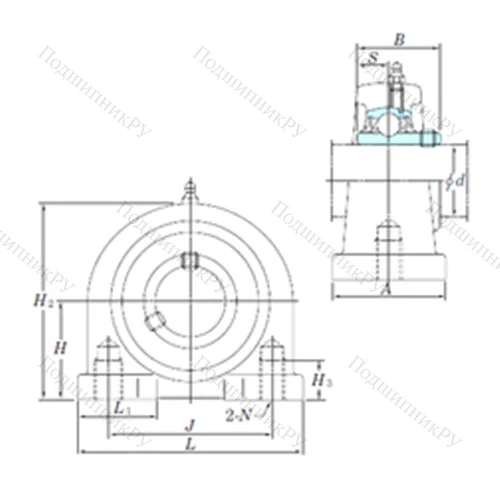 Подшипниковый узел шариковый радиальный UCPA 206-18