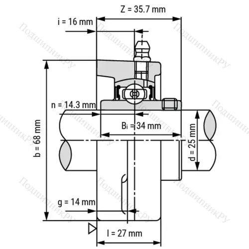 Подшипниковый узел SSUCFL 205 - Вал: 25 мм от производителя  LPZ