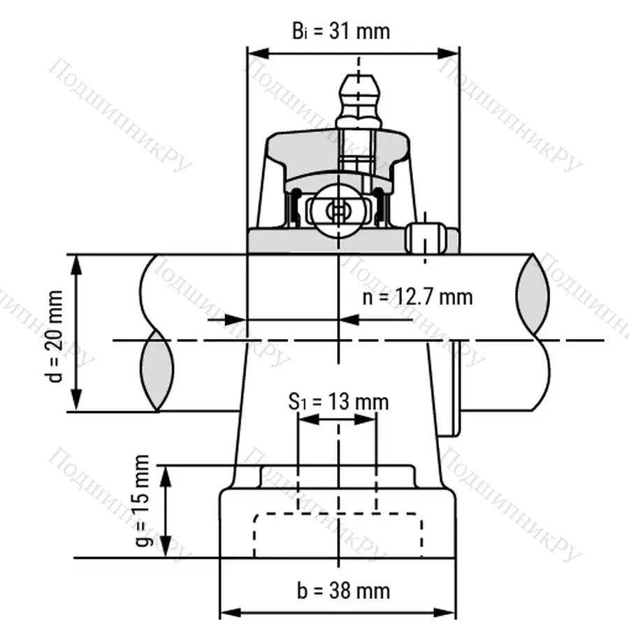 Подшипниковый узел UCP 204 - Вал: 20 мм