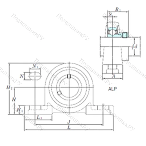 Подшипниковый узел шариковый радиальный ALP 205