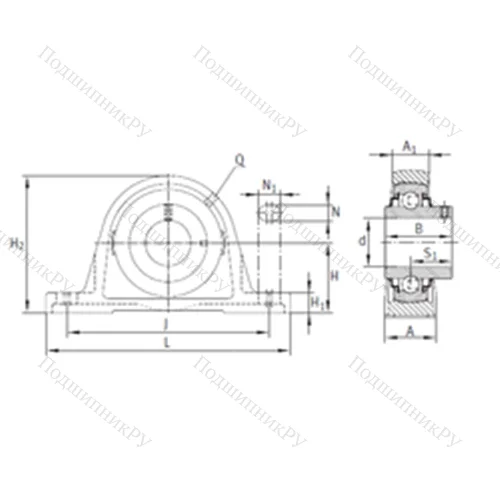 Подшипниковый узел шариковый радиальный RASEY 30-JIS