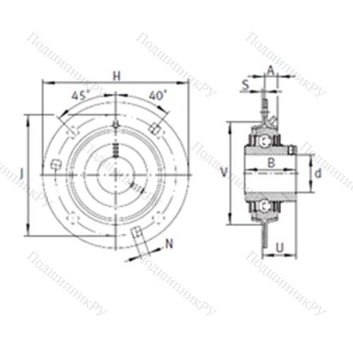 Подшипниковый узел шариковый радиальный GRRY 25-VA