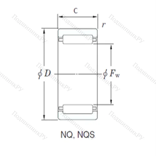 Подшипник игольчатый радиальный NQ 29/30