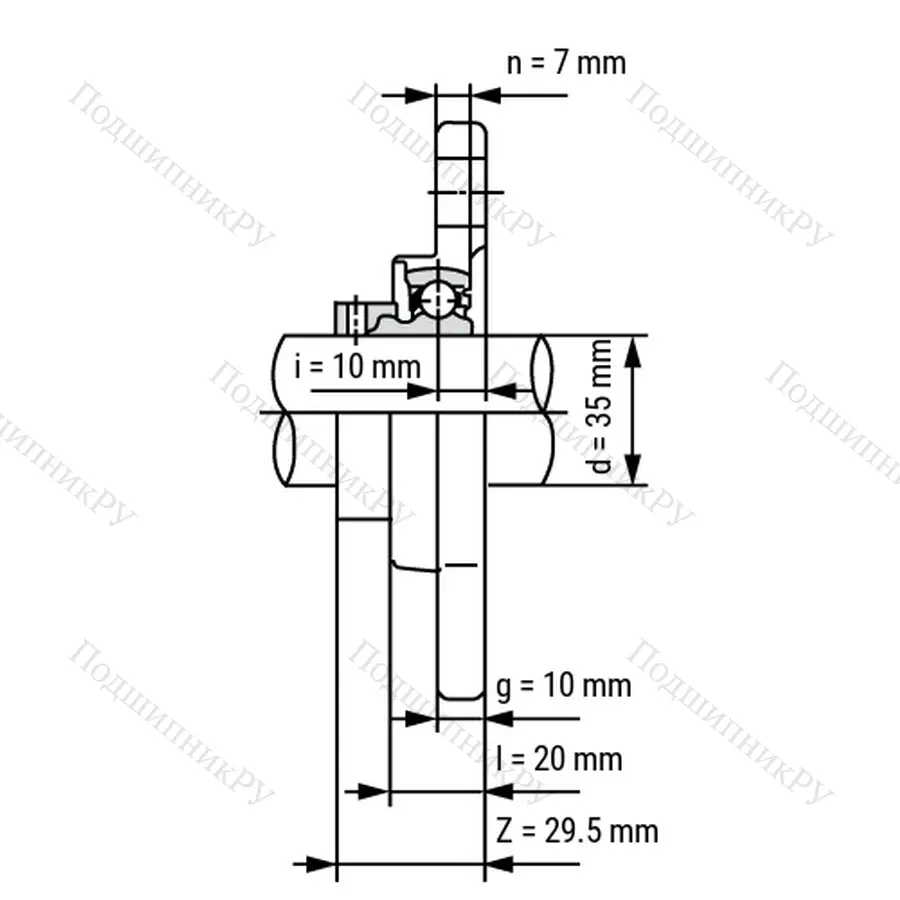 Подшипниковый узел SS KFL 007 ST - Вал: 35 мм